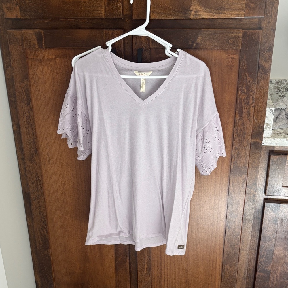 Matilda Jane Lavender Eyelet Sleeve Tee